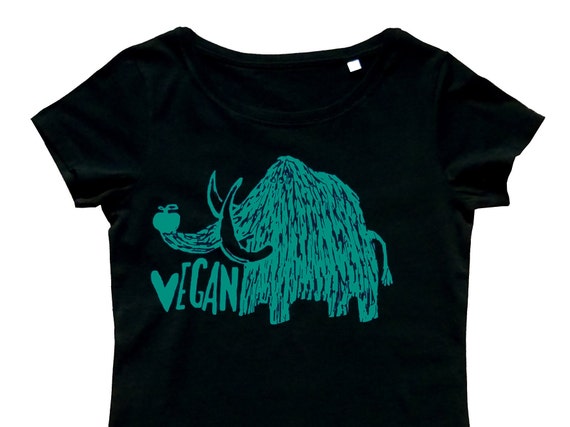 Vegan Mammoth Fairtrade Organic T Shirt Women Screen Etsy