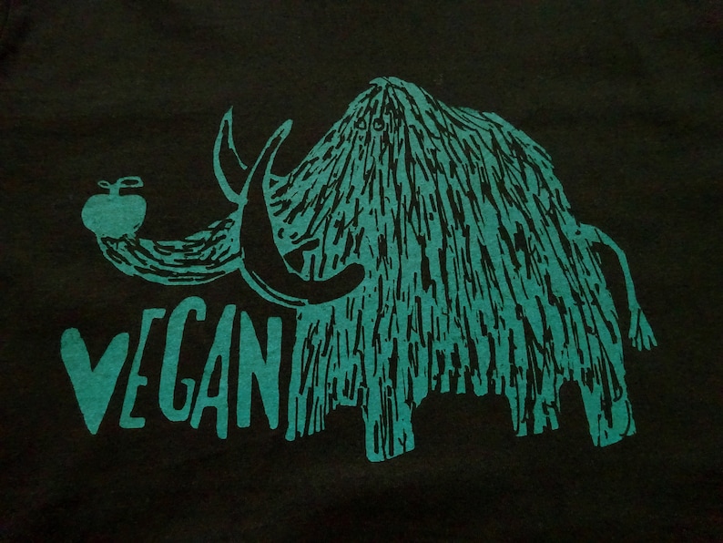 T-Shirt Männer, Bio Fairtrade, Vegan Mammut, Siebdruck handbedruckt Bild 4