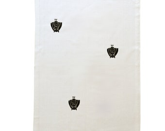 Bats. Tea towel, organic fairtrade cotton. Screen printed by hand.