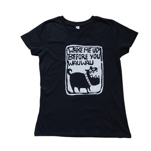 T-shirt women, organic cotton, wauwau, screenprint