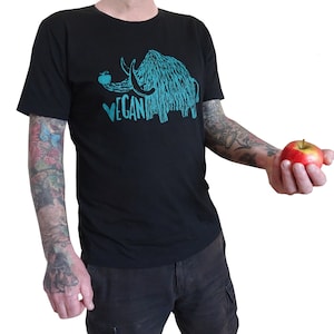 T-Shirt Männer, Bio Fairtrade, Vegan Mammut, Siebdruck handbedruckt Bild 2