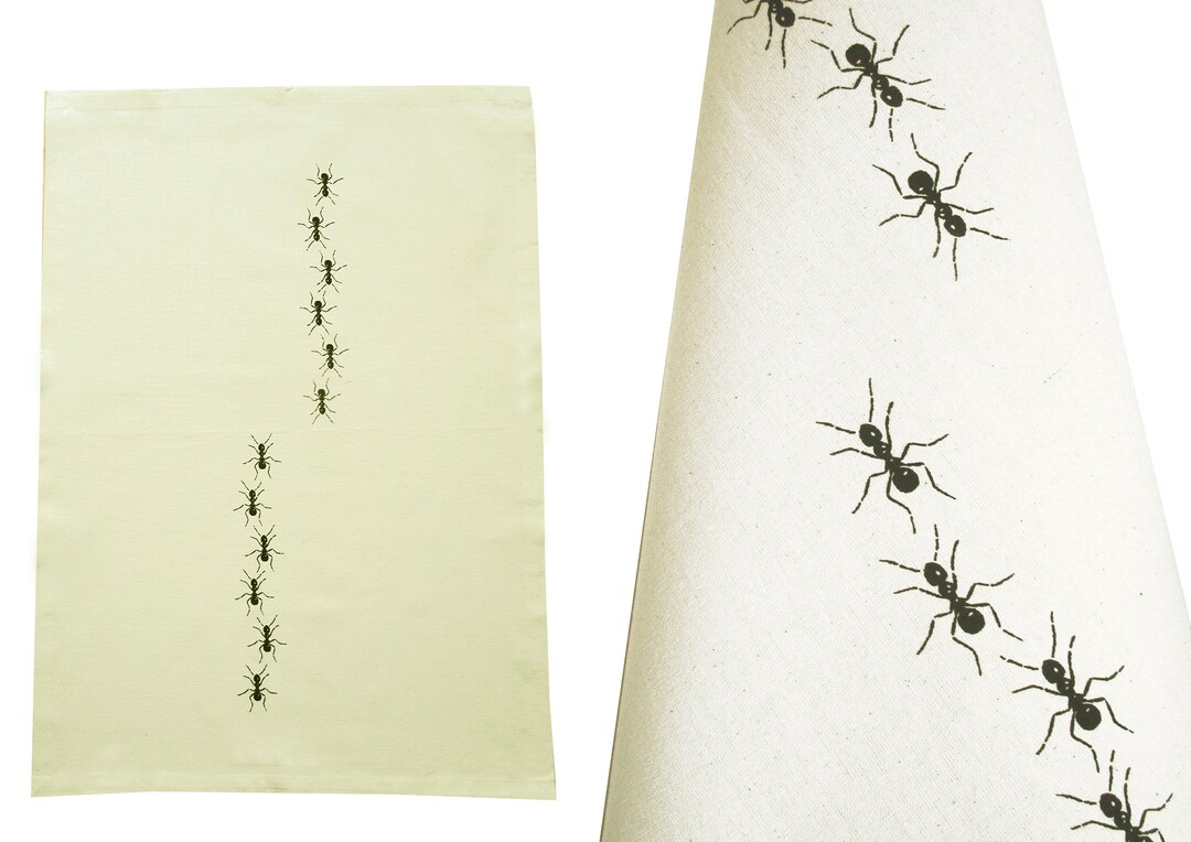 Ants. Tea Towel, Organic Cotton. Screen Printed by Hand. - Etsy