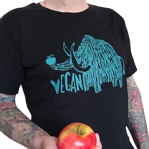 T-Shirt Männer, Bio Fairtrade, Vegan Mammut, Siebdruck handbedruckt Bild 1