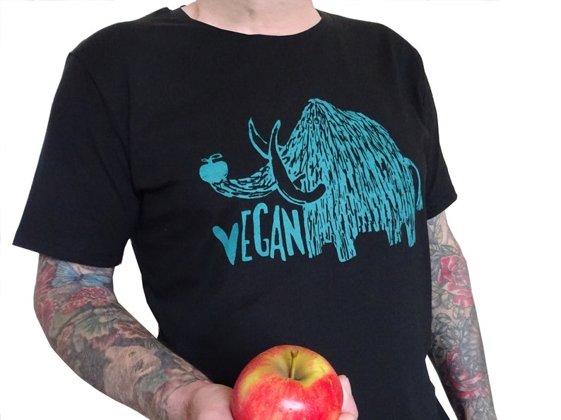 T-Shirt Männer, Bio Fairtrade, Vegan Mammut, Siebdruck handbedruckt Bild 1