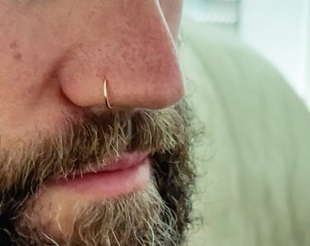 Nose Ring Hoop, Mens Jewelry, Silver Nose Ring, Nose Hoop, Thin Nose Ring, Nose Jewellery, Gift For Him, Unique Nose Ring