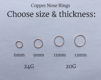 Kupfer Nasenring, handgemachter Schmuck, Hoop Nasenringe, Nasenring, Nase Hoop
