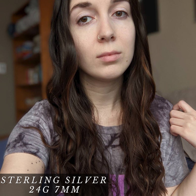 Very Thin Nose Ring Small Nose Hoop Piercing 24g Nose Ring Etsy