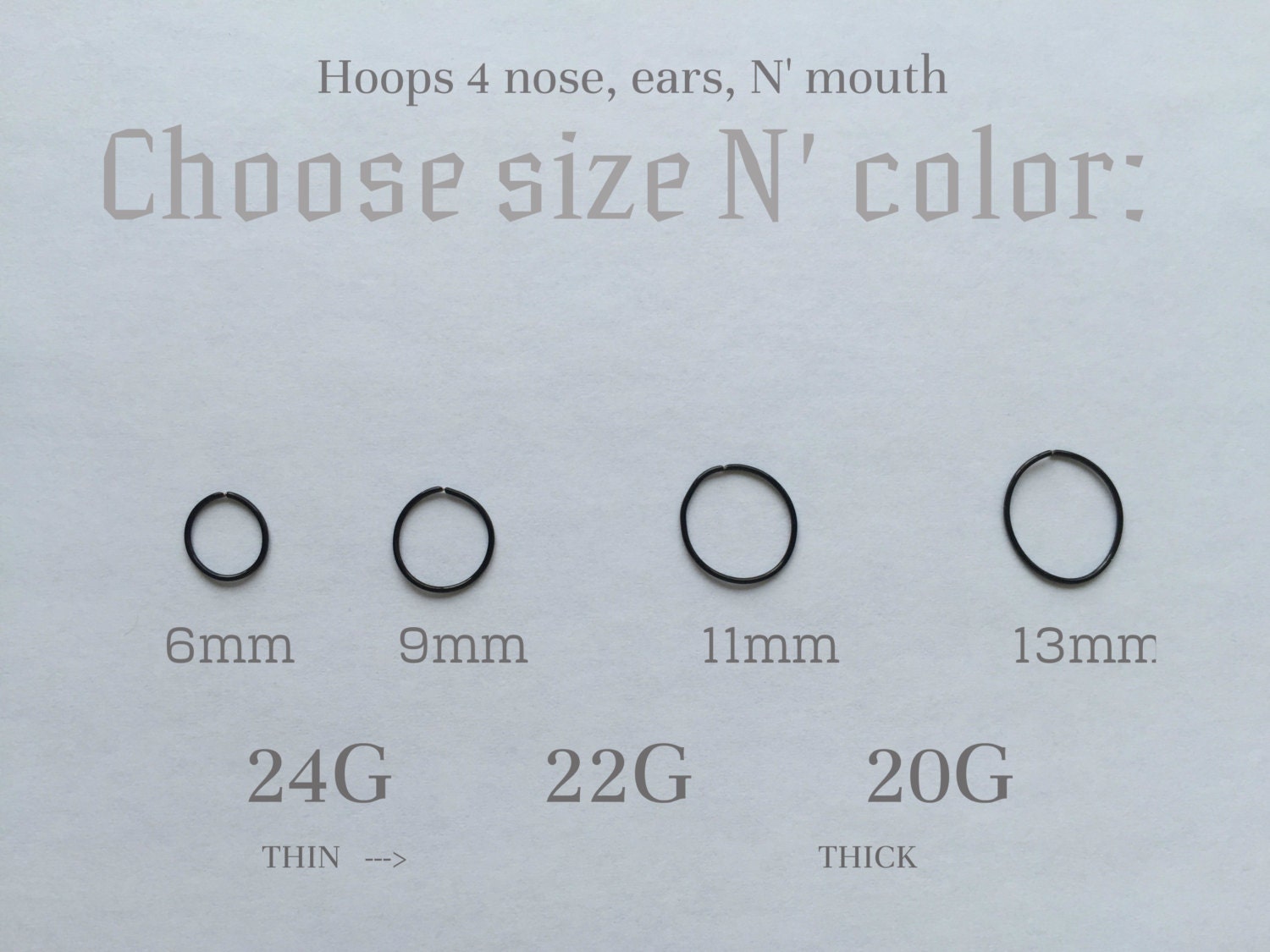 Nose Ring Gauge Sizes