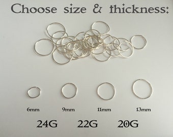 Silver Nose Ring, Size Options, Tiny Nose Hoop, Subtle Nose Hoop, Nose Hoops, 20g nose hoop, Save the planet mailers