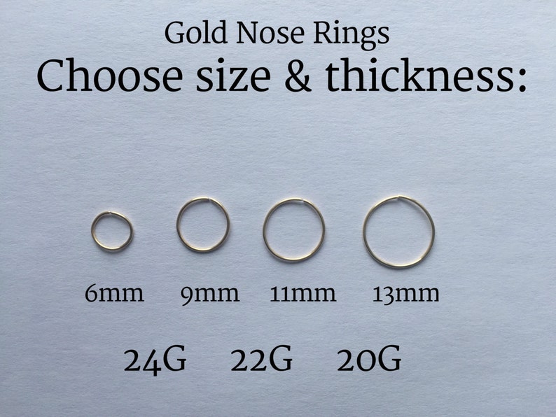 Gold Nose Hoops Tiny Nose Hoop Subtle Nose Hoop Nose Hoops image 0