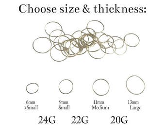 Silver Nose Ring 20 Gauge Nose Ring 22 Gauge Nose Ring 24 Gauge Nose Ring Mini Hoop Body Jewelry Handmade Jewelry Silver