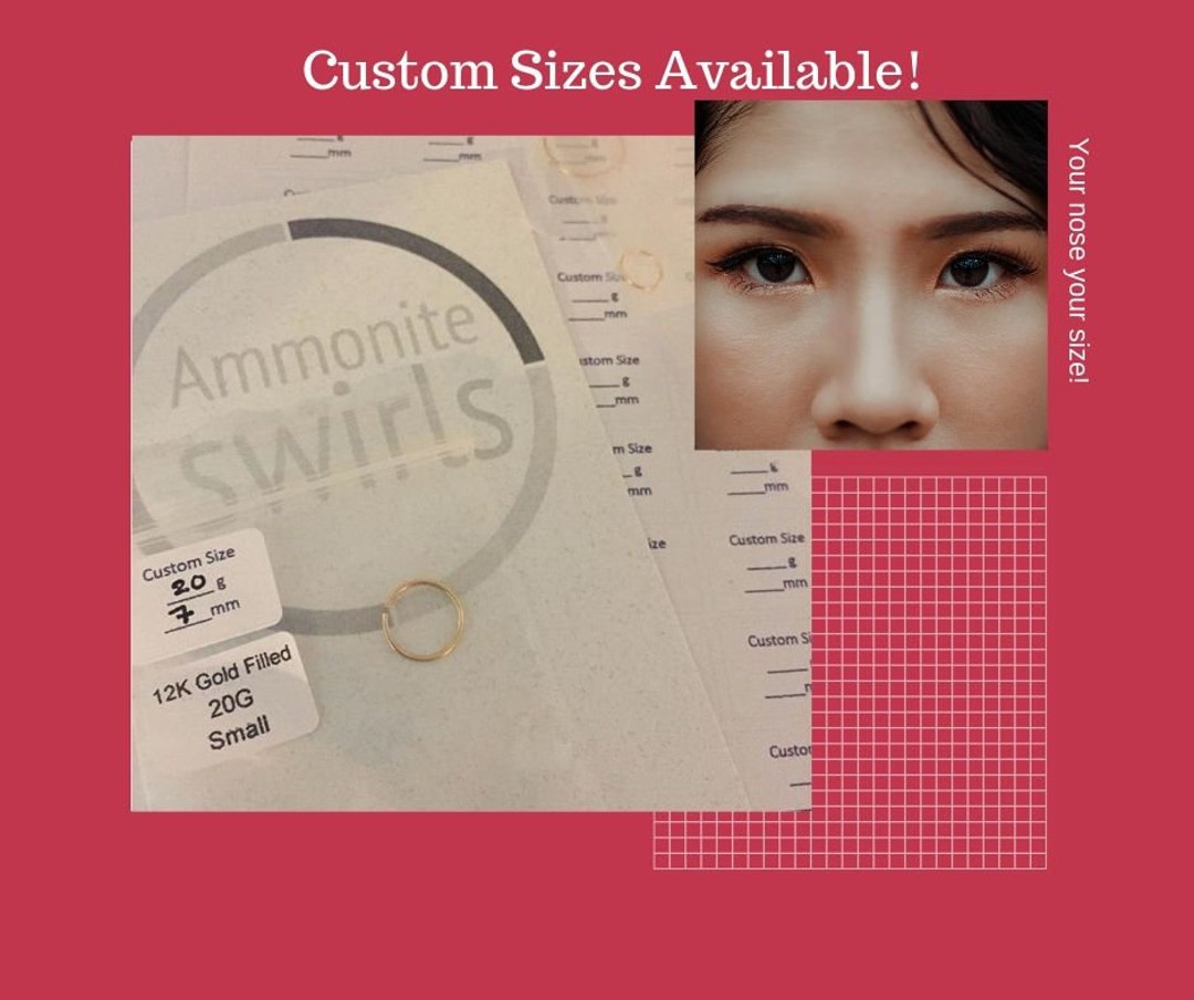 Custom Size Nose Hoops 20G 22G 24G Sizes Between 5mm to 10mm Etsy