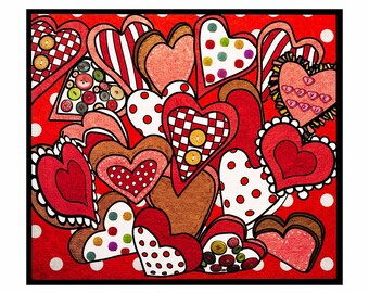 Canvas Hearts Rug Hooking Pattern