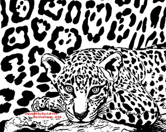 Baby Jaguar with Mom - Rug Hooking Pattern