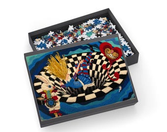 Wool Genie Alice in Whimsical Wonderland Puzzle 1000 Piece Jigsaw Alice Wonderland Decor Gift for Dreamers Family Activity Unique Home Decor