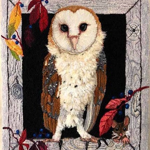 Modello per tappeto a uncinetto con gufo di granaio