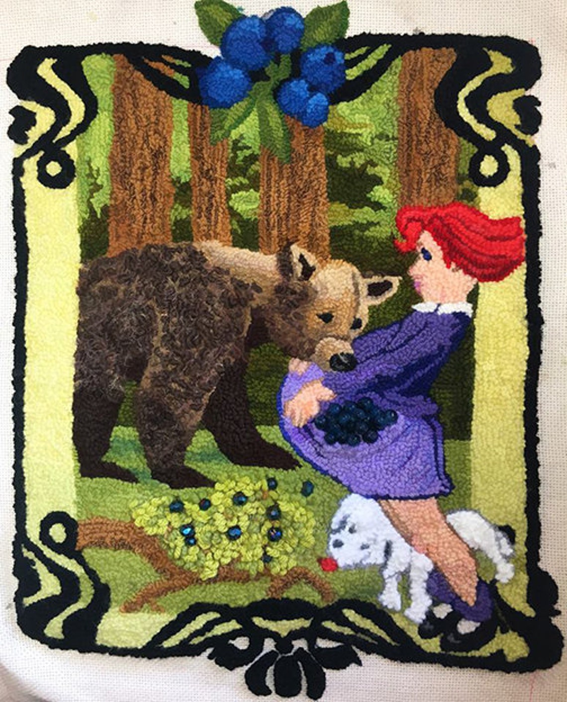 Blueberry Bear - Rug Hooking Pattern - Etsy