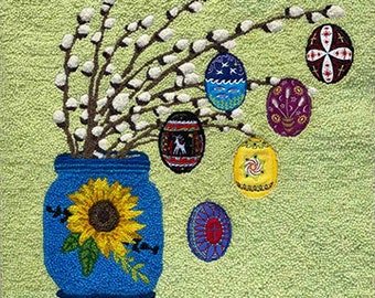 Ukranian Egg Rug Hooking Pattern
