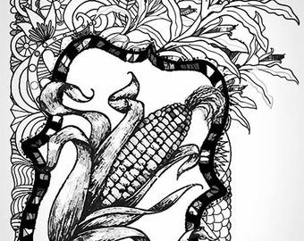 Indian Corn Rug Hooking Pattern