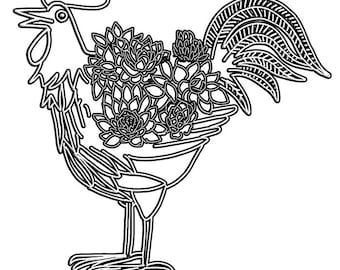 Hens Chicks - Rug Hooking Pattern