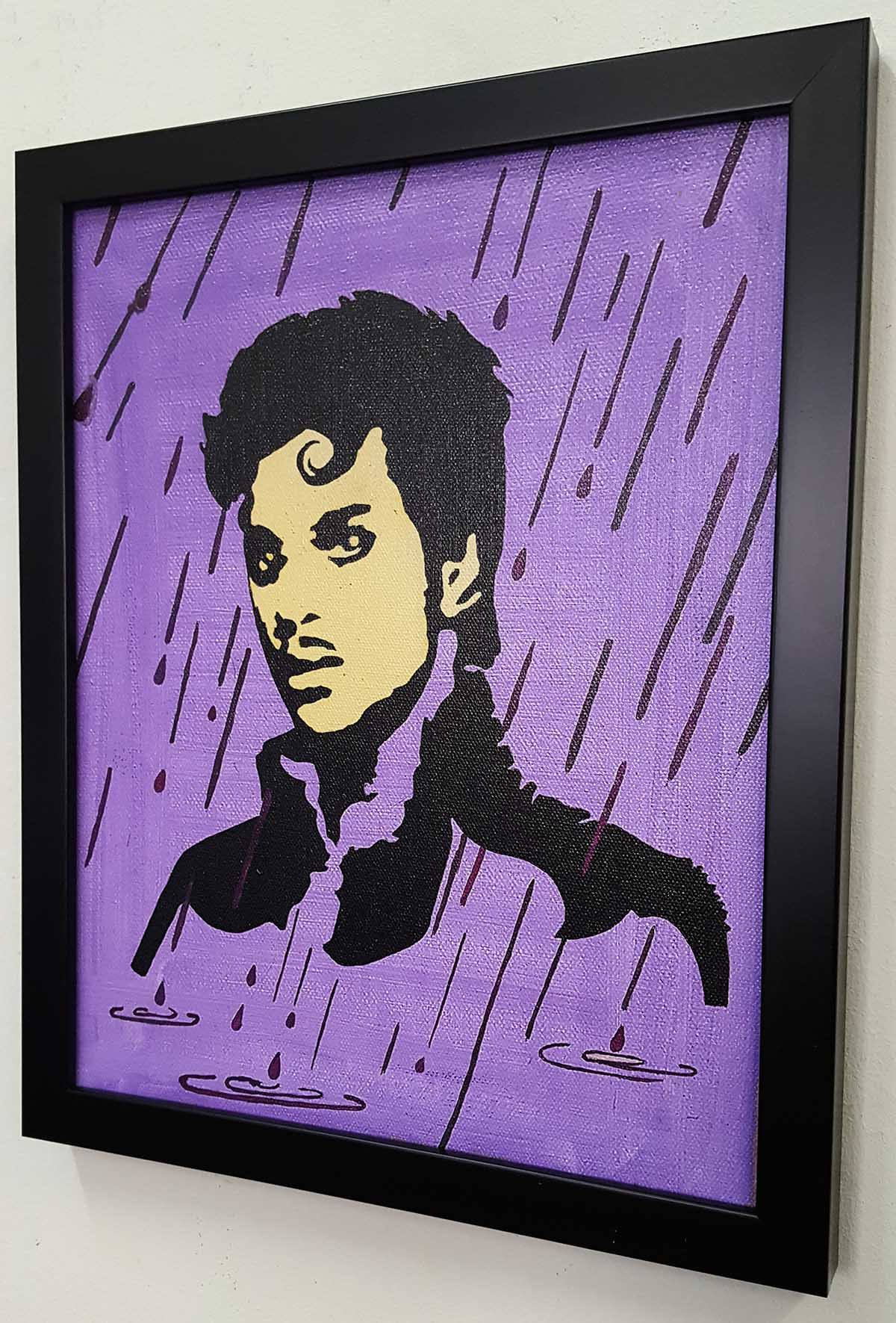 Prince Purple Rain Framed Wall Art Paint Mixed Media On Prince Purple Rain Framed Wall Art Paint Mixed Media On Canvas Painting Artwork