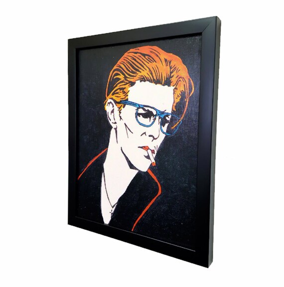 David Bowie Canvas Wall Art Framed Under Pressure Paint Etsy