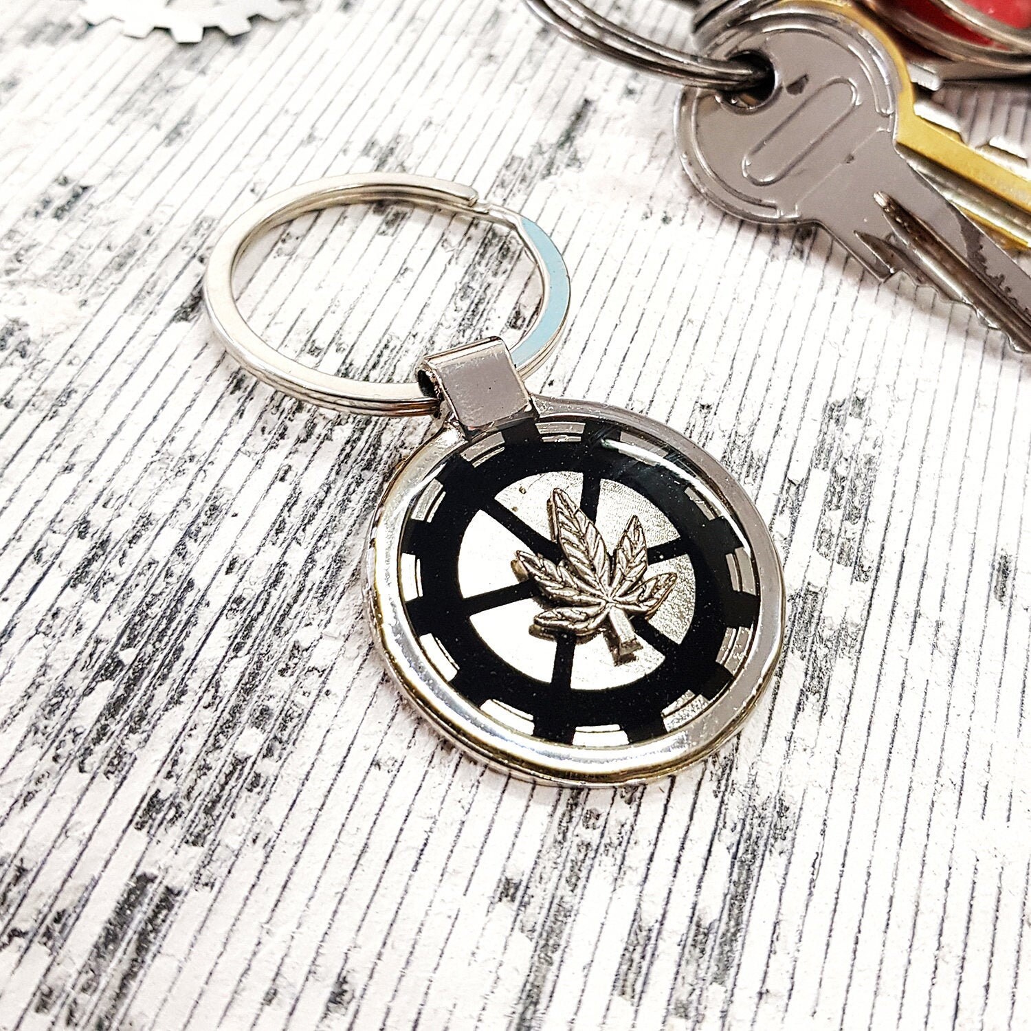 Pot Leaf Keychain Marijuanna Keyring Personalized Engraved Custom Text Pot Leaf Weed Keychain Pot Leaf Key Chain Marijuana Steampunk Gift