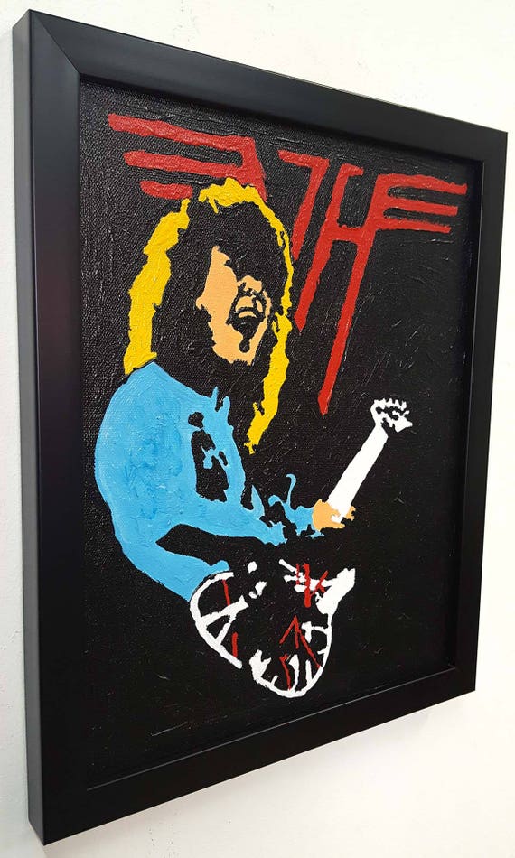 Eddie Van Halen parete arte chitarra originale Acryl dipinto incorniciato tela Opera Rock n Roll Decor Gift World Tour Eddie Van Halen parete arte chitarra originale Acryl dipinto incorniciato tela Opera Rock n Roll Decor Gift World Tour
