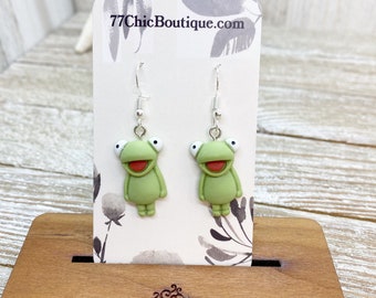Lightweight Kermit the frog earrings