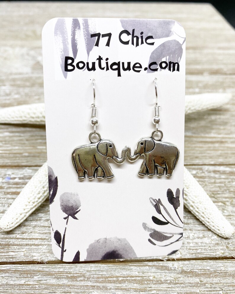 Elephant charm earrings