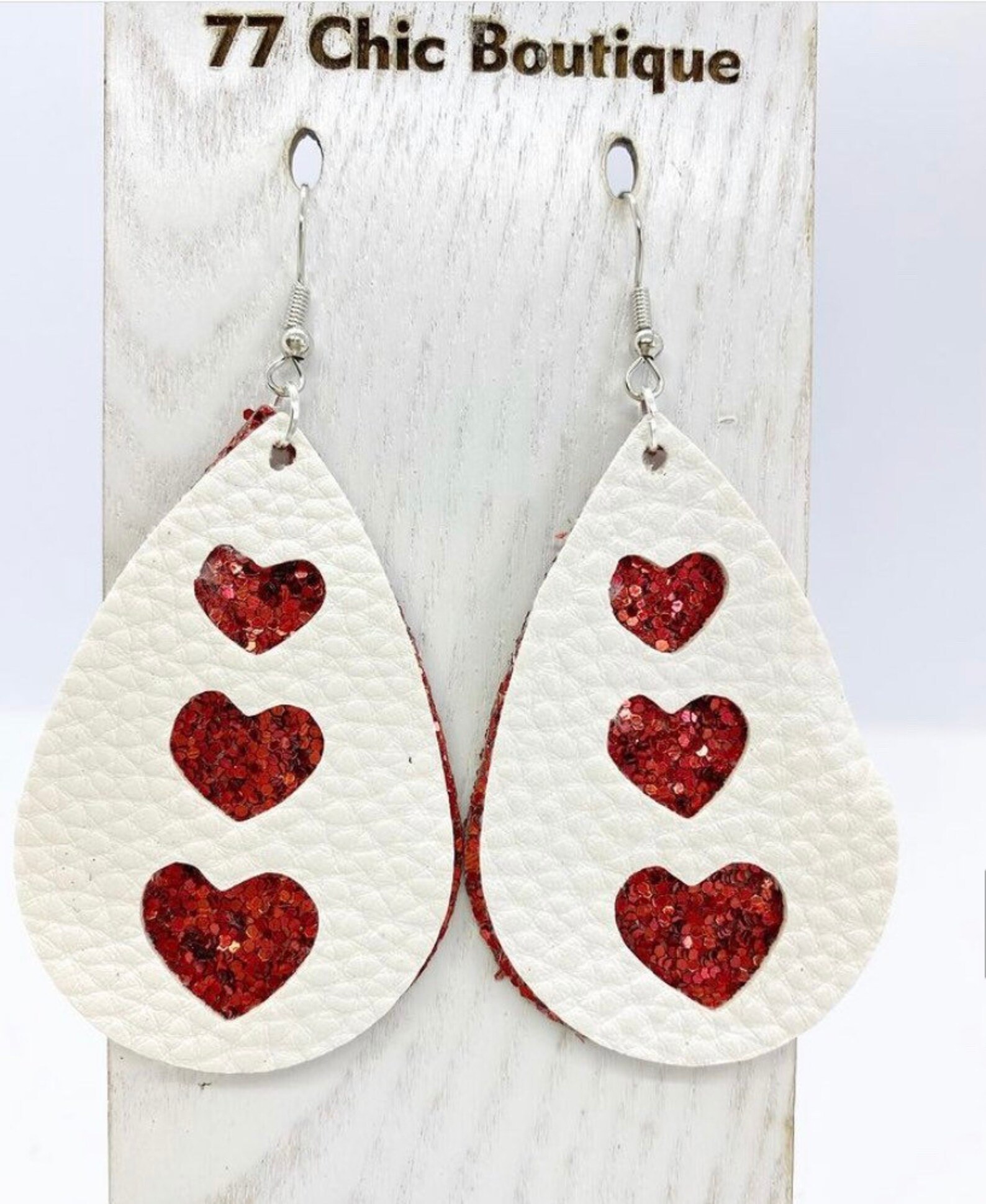 Valentine peekaboo teardrop earrings | Etsy