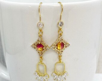 Gold plated earrings with cubic zirconias