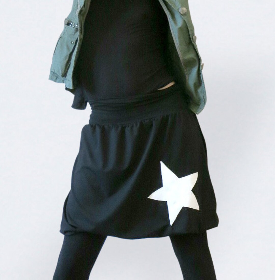 Balloon Skirt in Black Print - 3440313