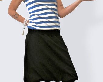 Black Balloon Skirt Made of Jersey With Two Side Pockets, Jersey Skirt, Midi  Skirt, Black Skirt - Etsy