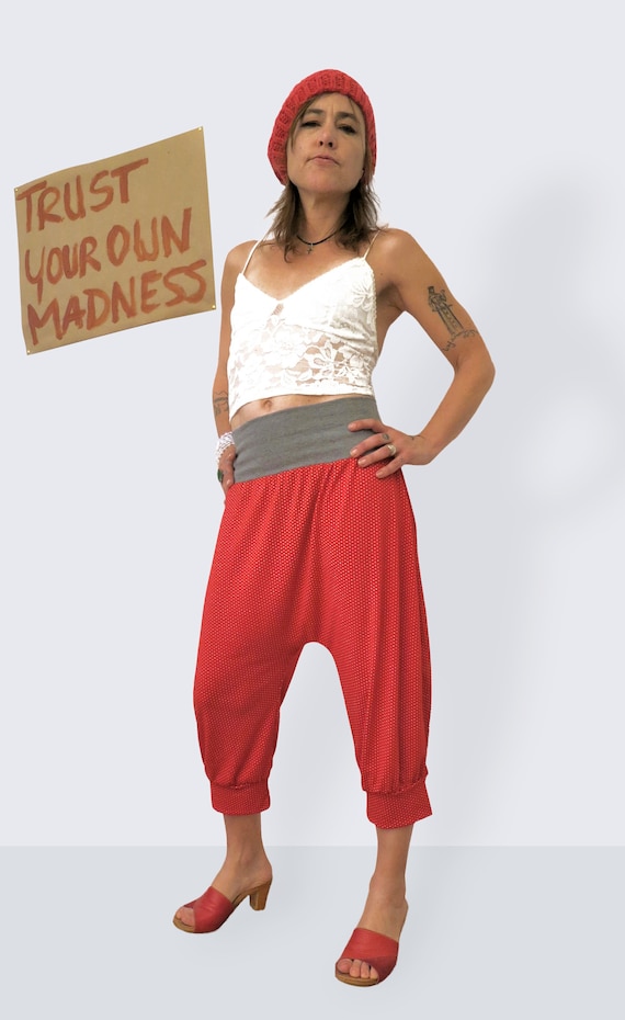 Pants With Polka Dots Red White Yoga Pants Women Capri Pants