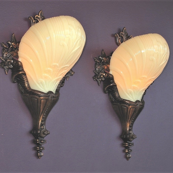 Custard Glass Slip Shades Etsy