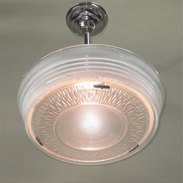 Large Vintage Holophane Fixtures w/ Bottom Glass priced each