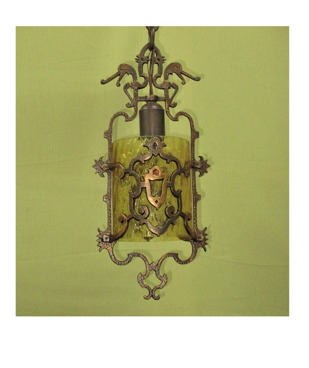 Bronze Spanish Revival Storybook Pendant C.1930 Etsy