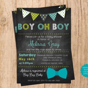 boy oh boy baby shower invitations