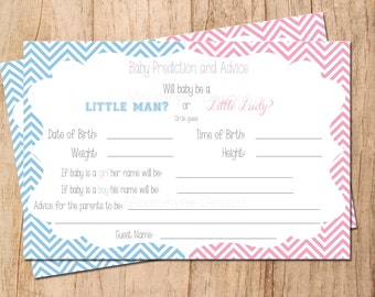 INSTANT DOWNLOAD . Little Man or Little Lady Guess Card . Gender Reveal Party . Baby Shower Game . PDF File