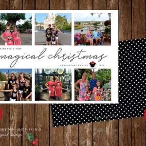 Wünscht euch ein zauberhaftes Weihnachten. Urlaubsfotokarte. Collage . Moderne Disney Weihnachtskarte. JPEG oder PDF . Digitale Datei . GRATIS dazu passende Seite