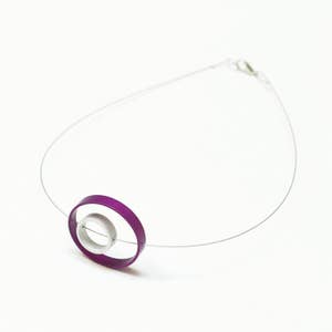 Collar diseño minimalista Joyería geométrica Purple