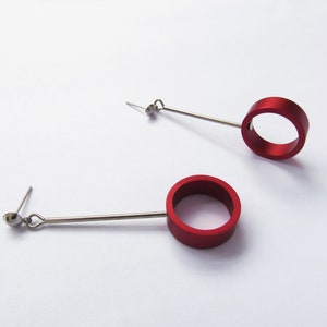 Pendientes Mercurio Contemporáneos y minimalistas Aluminio y acero 7 colores disponibles Red