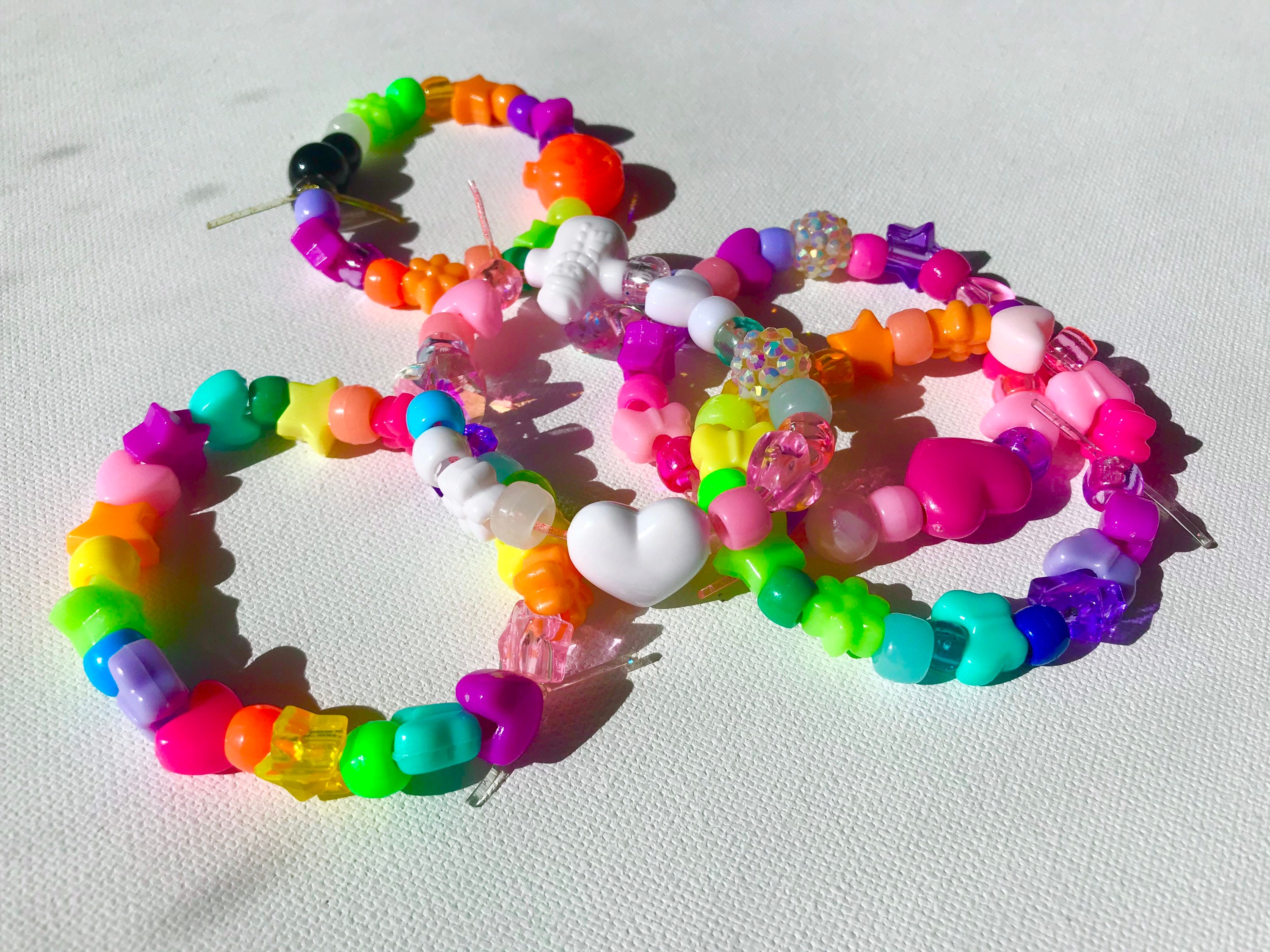100pc Rave Jewelry Kandi Bead Mix, Rainbow Bead Soup, Y2K 90s Kawaii Mixed  Beads, BFF Bracelet Diy, Kidcor, Bead Confetti, Kandi Beads 78 