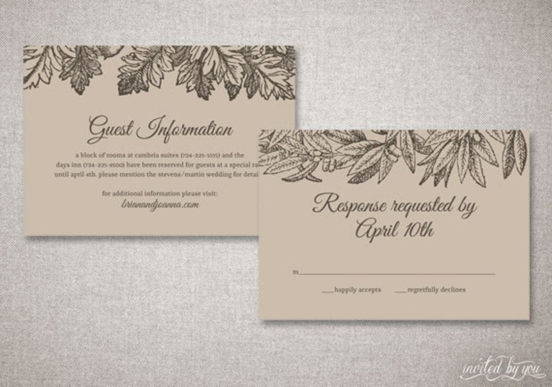 Botanical Kraft Paper Joanna Wedding Invitation Suite Illustrated Nature Invitations Custom DIY Digital Printable or Printed Invite image 4