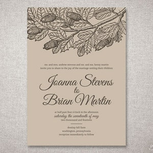 Botanical Kraft Paper Joanna Wedding Invitation Suite Illustrated Nature Invitations Custom DIY Digital Printable or Printed Invite image 2