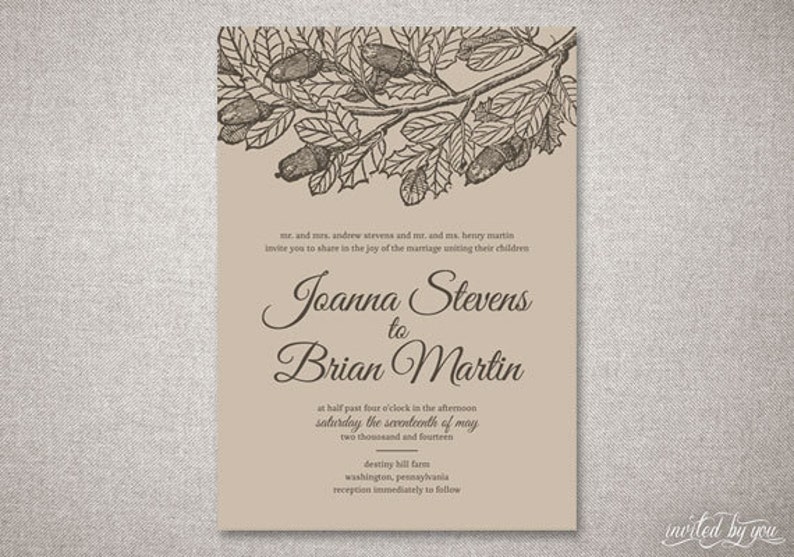 Botanical Kraft Paper Joanna Wedding Invitation Suite Illustrated Nature Invitations Custom DIY Digital Printable or Printed Invite image 2