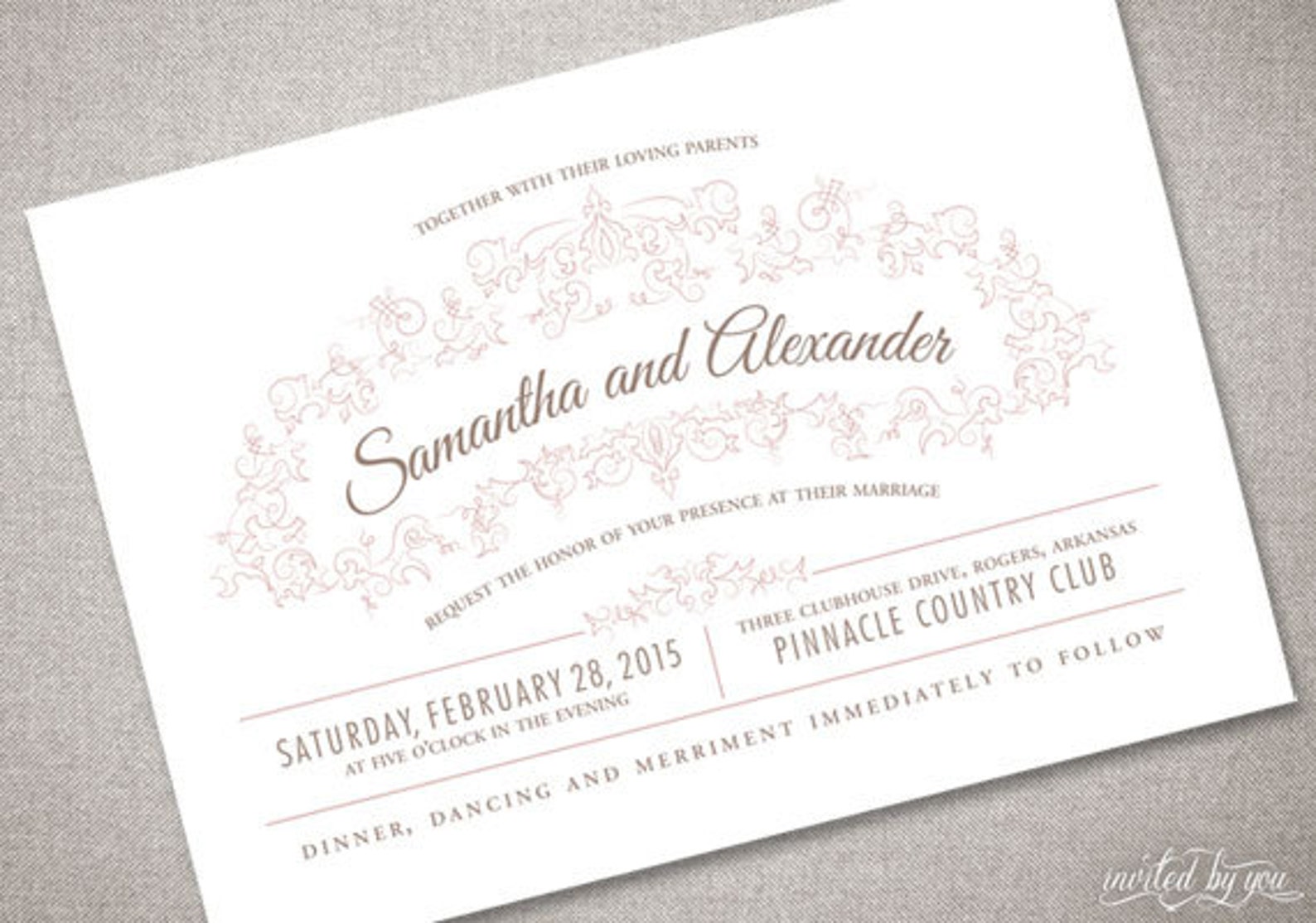 Vintage Chic samantha Wedding Invitations Suite Etsy