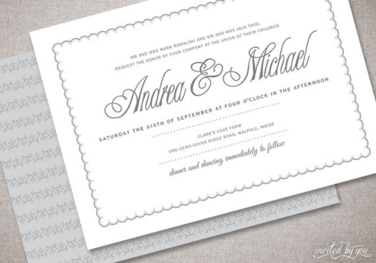 Classic michael Wedding Invitations Suite Beautiful Modern Clean ...