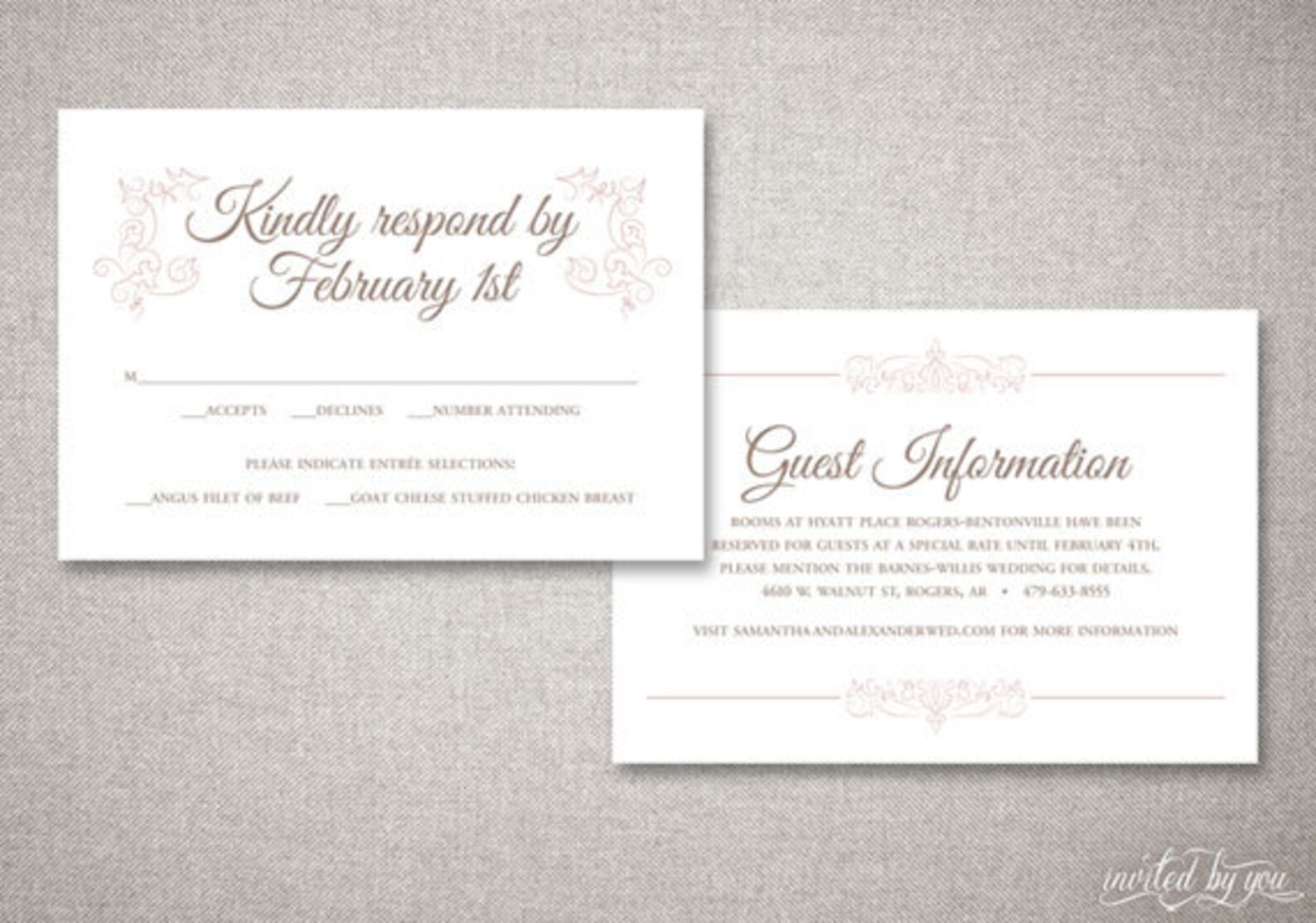 Vintage Chic samantha Wedding Invitations Suite Etsy